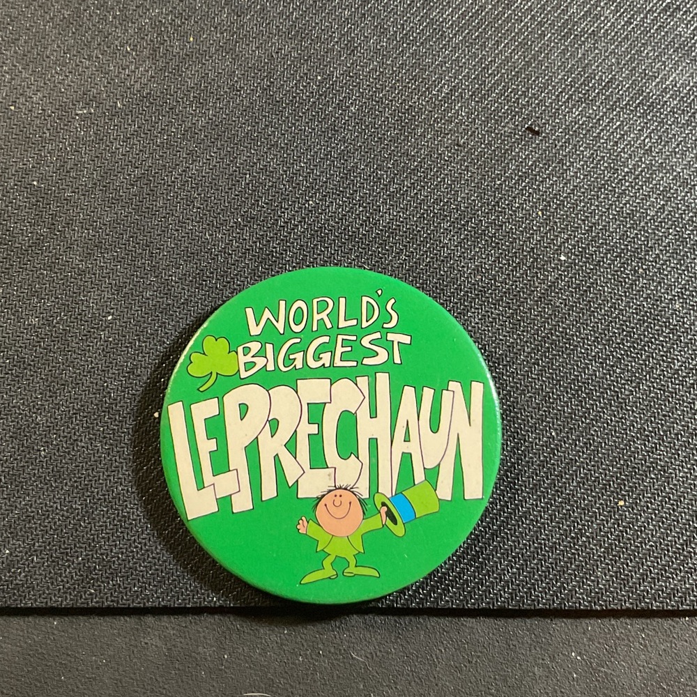 Green Leprechaun Button